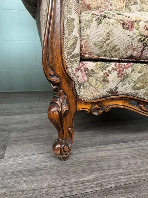 Coppia Di Poltrone Italiane In Noce Anni 50 In stile Barocco - immagine 7