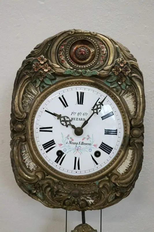 Orologio a pendolo antico da parete sec XIX - immagine 8