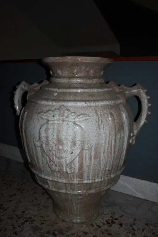 Coppia di grandi giare antiche di inizio 1900 in terracotta Smaltata - immagine 2