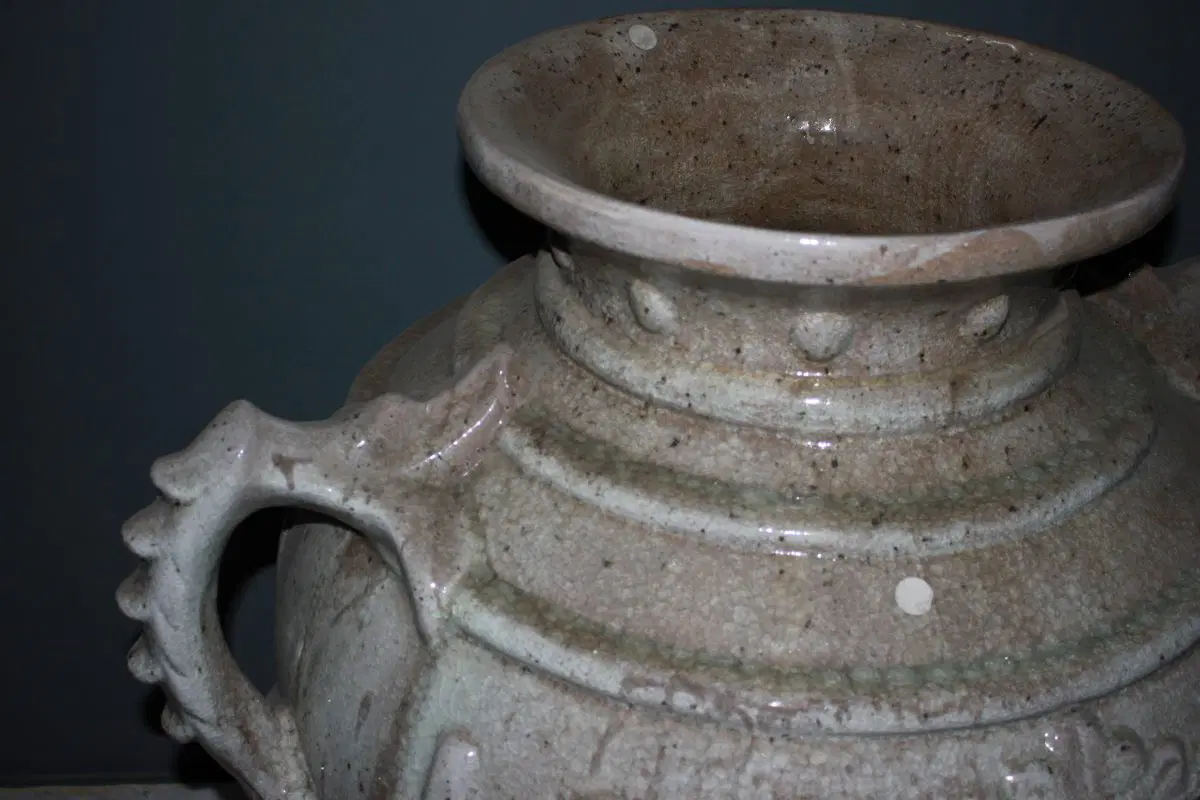 Coppia di grandi giare antiche di inizio 1900 in terracotta Smaltata - immagine 3