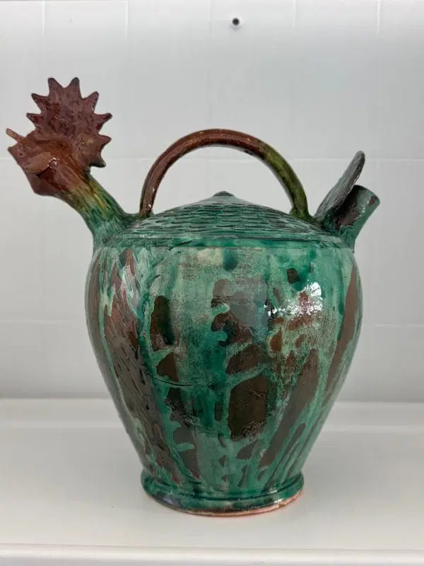 Brocca A forma di gallo in ceramica maiolica Smaltata Anni 50 - immagine 2