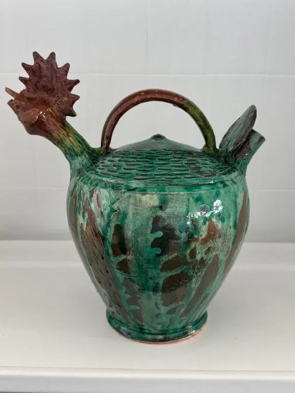 Brocca A forma di gallo in ceramica maiolica Smaltata Anni 50