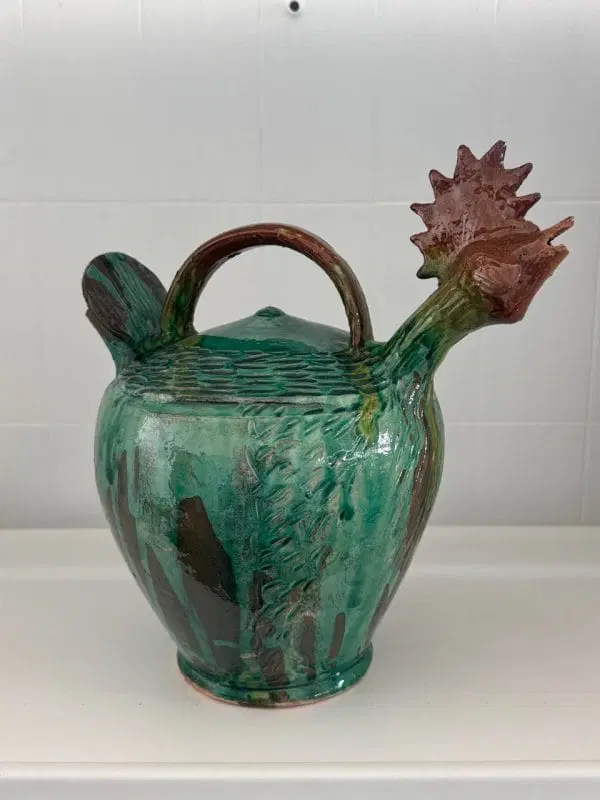 Brocca A forma di gallo in ceramica maiolica Smaltata Anni 50 - immagine 4