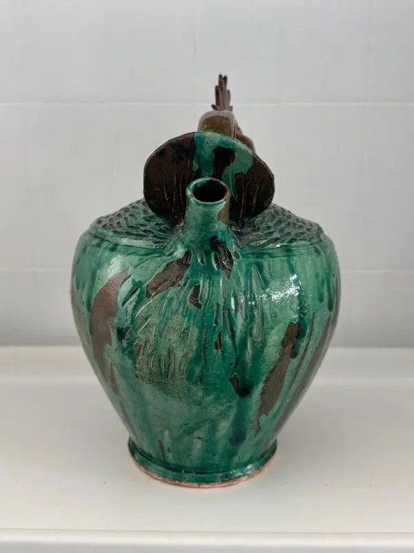 Brocca A forma di gallo in ceramica maiolica Smaltata Anni 50 - immagine 6