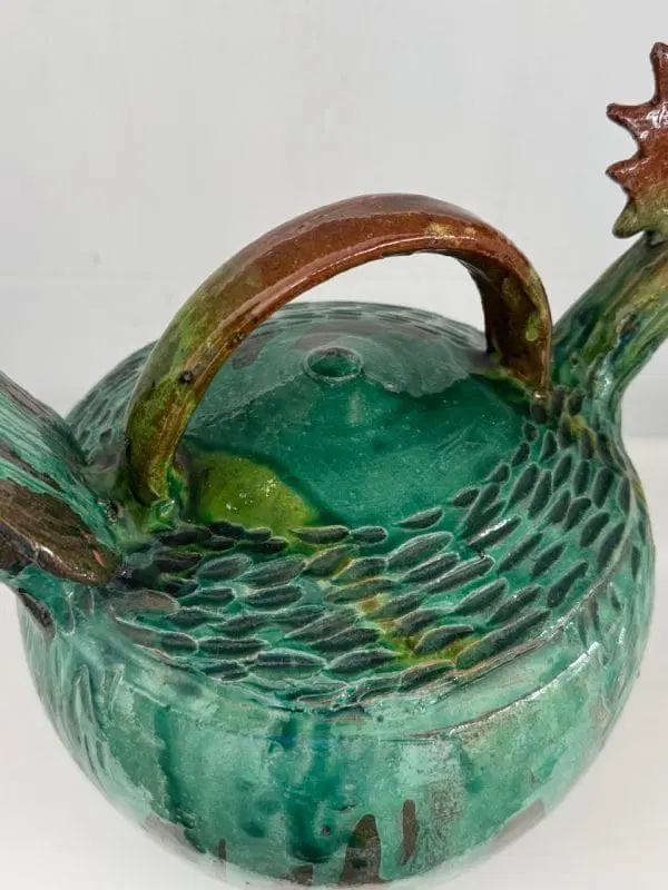 Brocca A forma di gallo in ceramica maiolica Smaltata Anni 50 - immagine 8