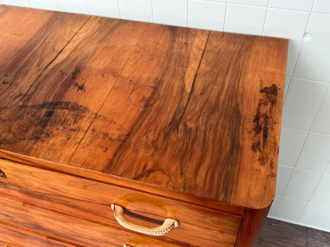 Comó Italiano Anni 30 cassettiera Antica In Radica - immagine 5