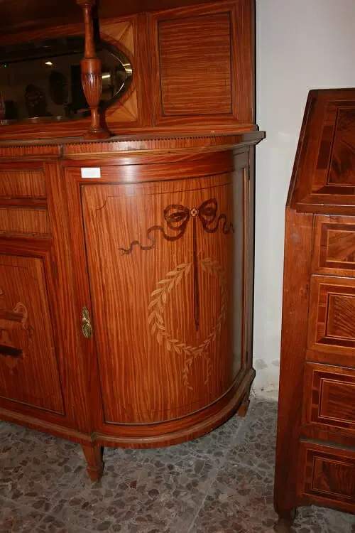 Grande credenza inglese stile Sheraton della seconda metà 1800 in legno satinwood - immagine 8