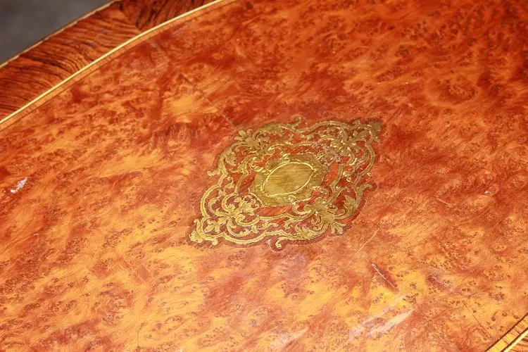 Toilette francese stile Luigi XV in legno di bois de violette e radica di maples - immagine 3