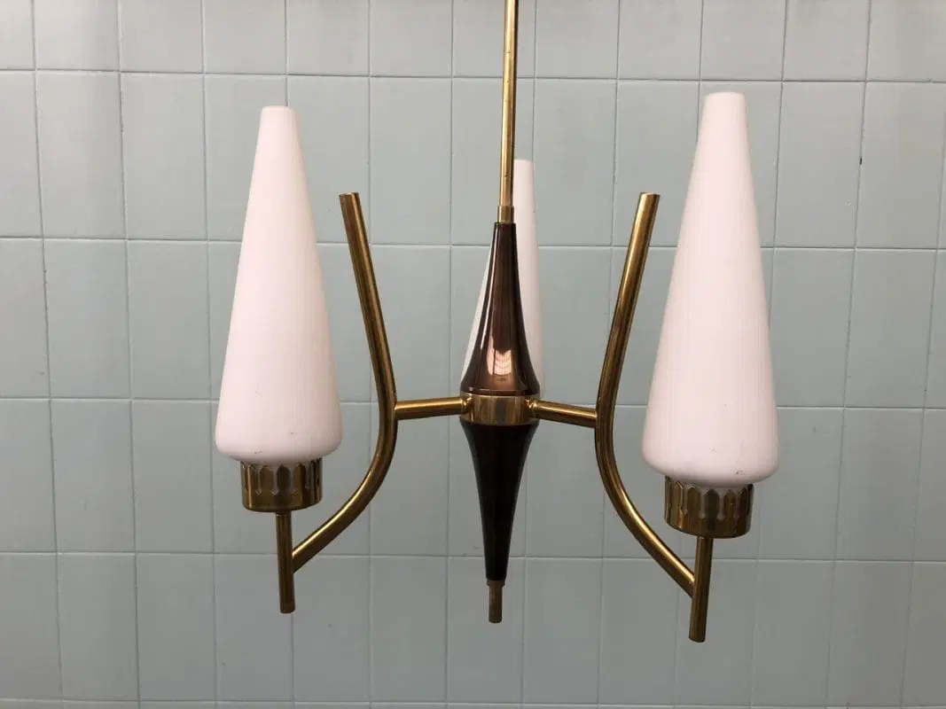 Lampadario degli anni 50 attribuibile ad Angelo Lelii Per Arredoluce - immagine 2