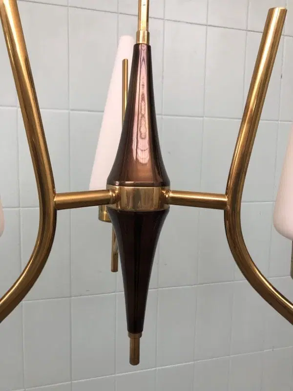 Lampadario degli anni 50 attribuibile ad Angelo Lelii Per Arredoluce - immagine 4