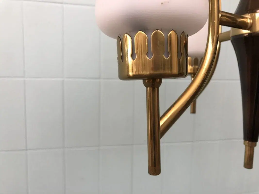 Lampadario degli anni 50 attribuibile ad Angelo Lelii Per Arredoluce - immagine 6