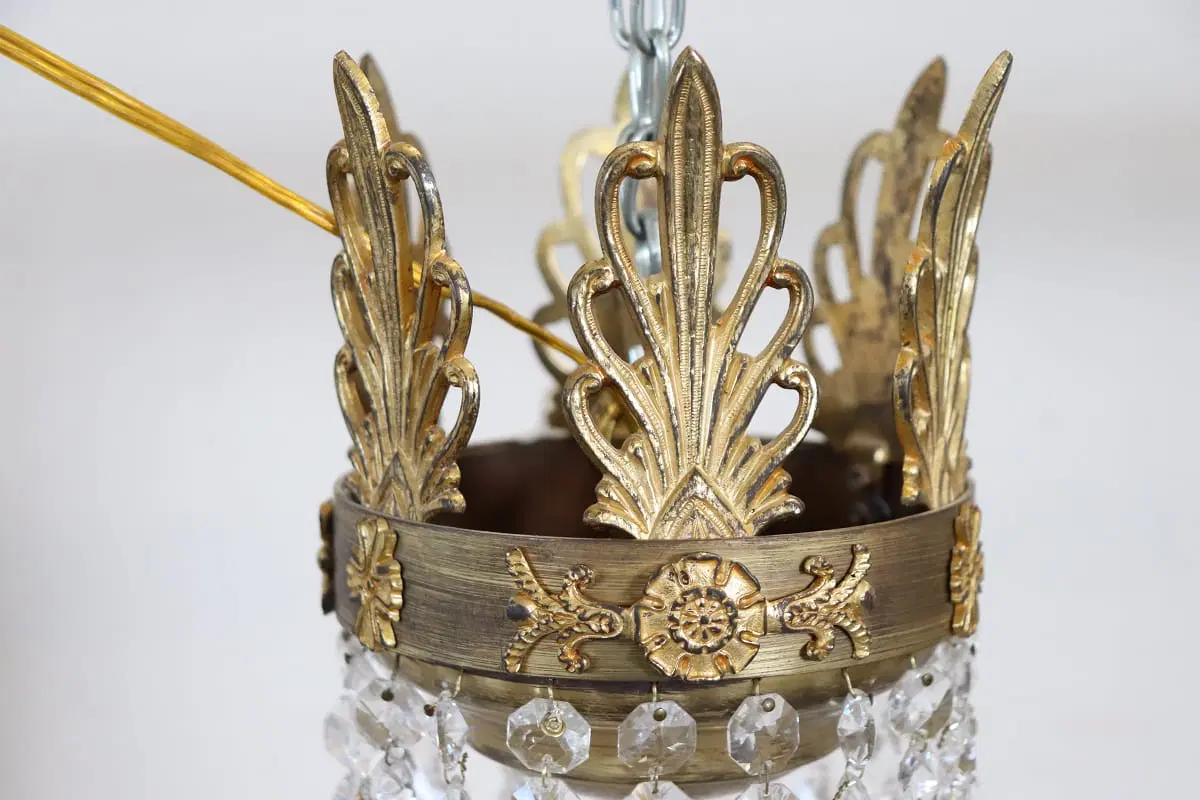 Antico lampadario a mongolfiera fine secolo XIX - immagine 6