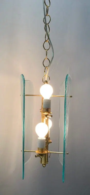 Lanterne lampadari coppia anni ’60 vetro di murano attribuite a Fontana Arte