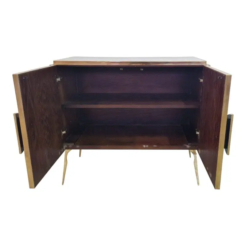 Credenza a due ante in vetro bianco, Anni 90. - immagine 5