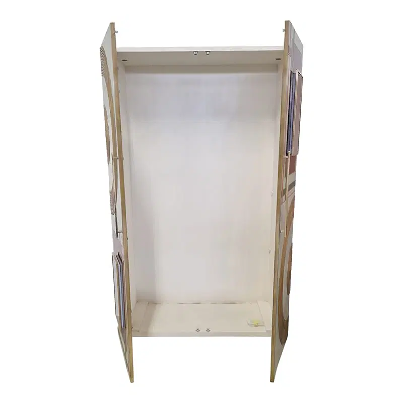 Armadio a due ante in vetro colorato e bambù - immagine 2