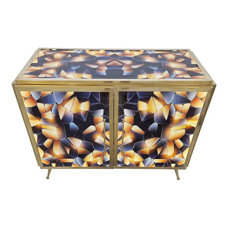 Credenza due ante in vetro illuminata