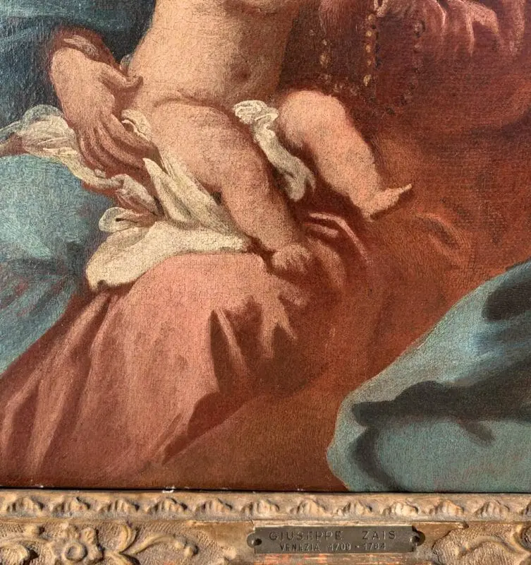 Pittore veneziano (XVIII sec.) – Madonna con Bambino. - immagine 5