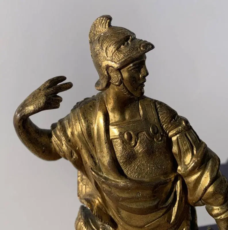 Scultura in bronzo dorato – Marte, dio della Guerra. Roma, XVII secolo. - immagine 6