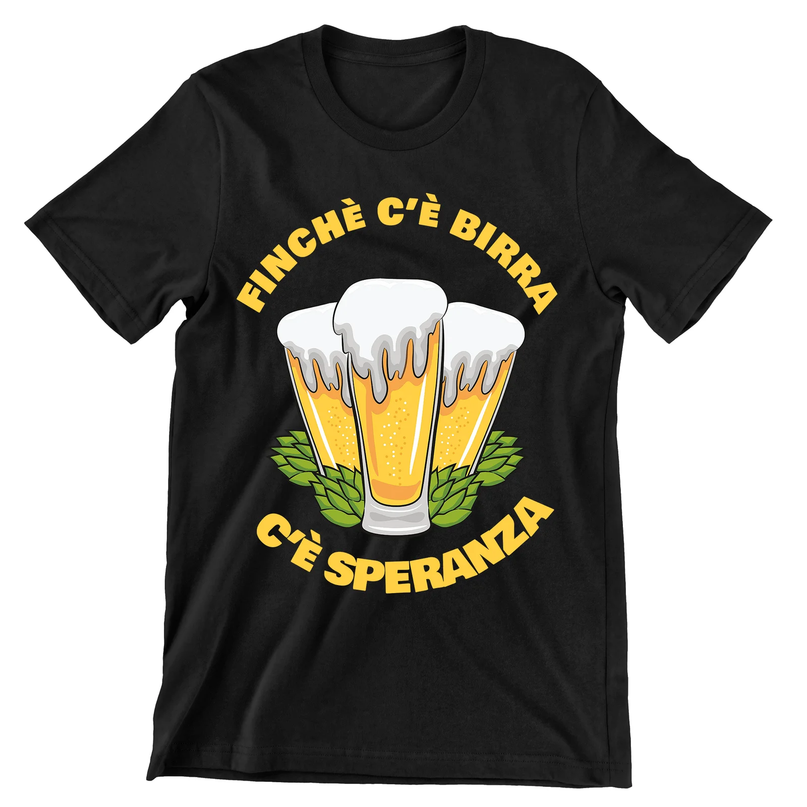 Maglietta Birra Uomo frasi divertenti birra Finchè c’è birra c’è speranza t-shirt divertenti