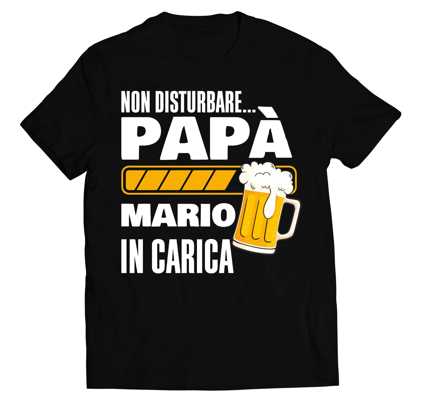 Maglietta Papà Personalizzabile T-Shirt Festa del Papà Non disturbare Papà in carica Birra personalizzata con nome regalo papà