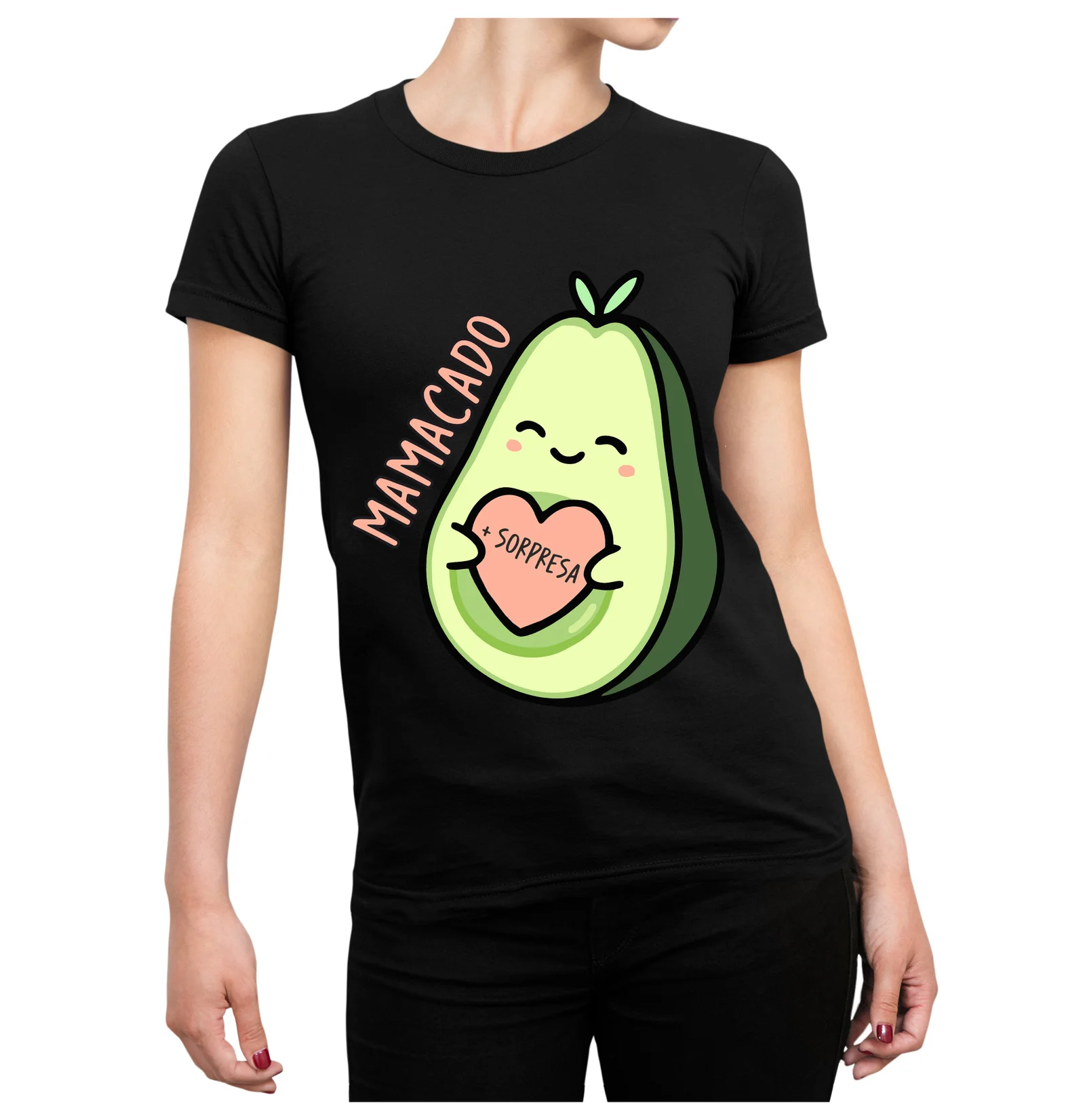 Tshirt Gravidanza Mamacado con Sorpresa Avocado divertente carino – Idea Regalo divertente
