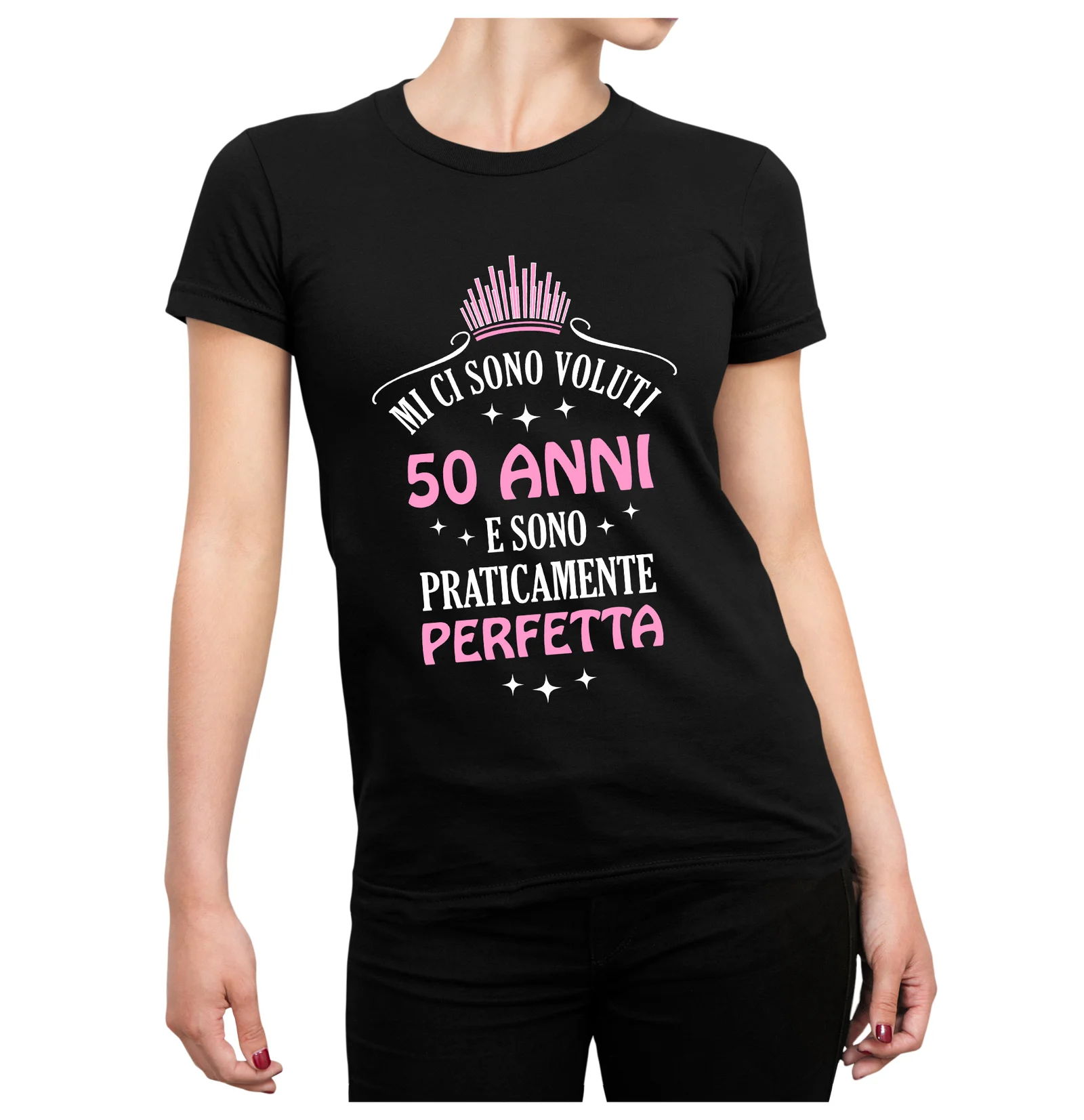 Tshirt Compleanno 50 Anni Donna Mi ci sono Voluti 50 Anni e sono praticamente perfetta – Idea Regalo maglietta divertente