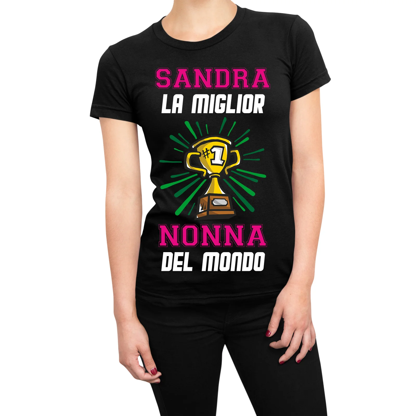 Tshirt Nonna divertente maglietta festa dei nonni PERSONALIZZABILE (nome della nonna) La miglior nonna del mondo – idea regalo nonna