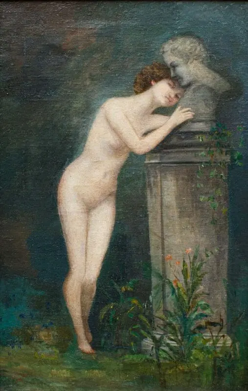 Nudo femminile Olio su tela XIX secolo - immagine 8