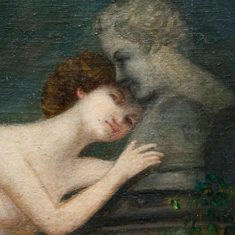 Nudo femminile Olio su tela XIX secolo - immagine 6