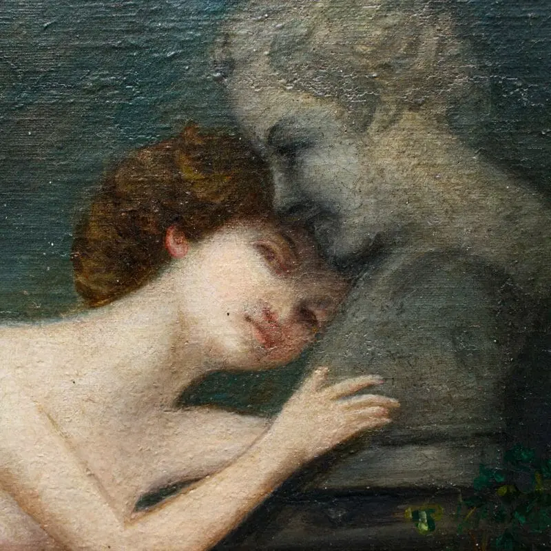 Nudo femminile Olio su tela XIX secolo - immagine 5