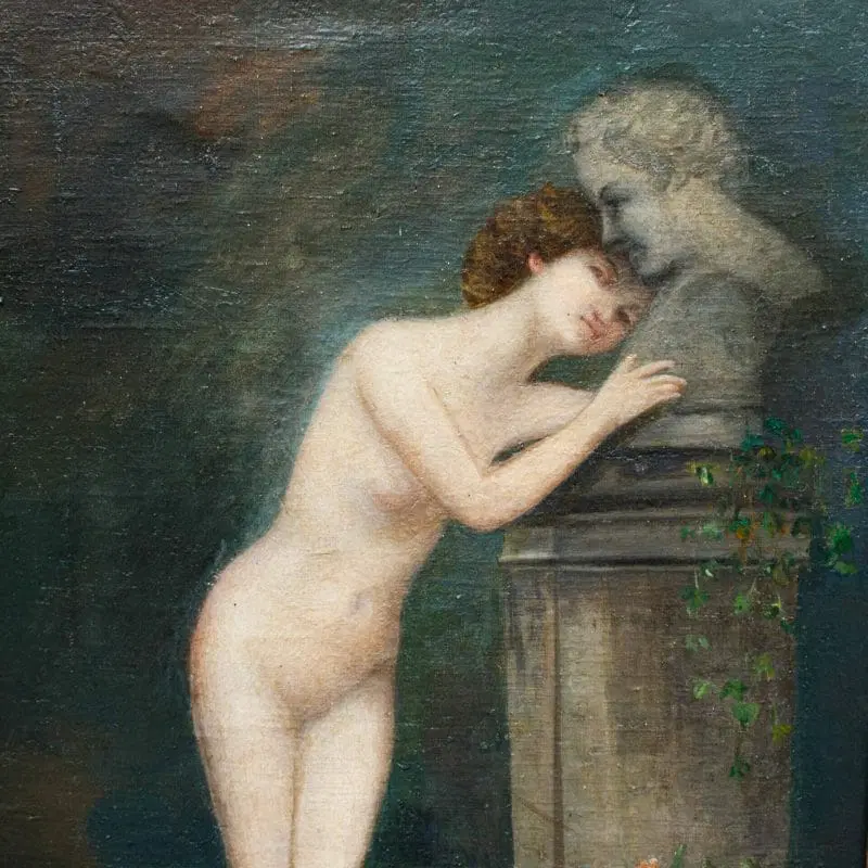 Nudo femminile Olio su tela XIX secolo - immagine 2