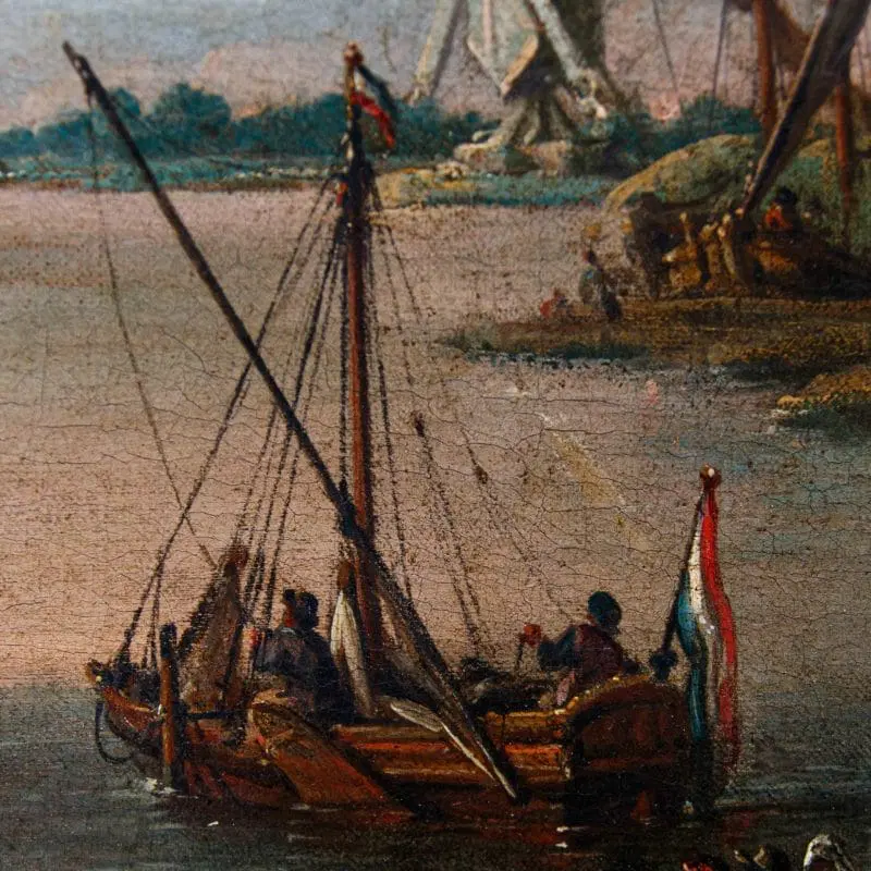 Pieter Balthazar Bouttats (1666 – 1756), Paesaggio con mulino a vento - immagine 5