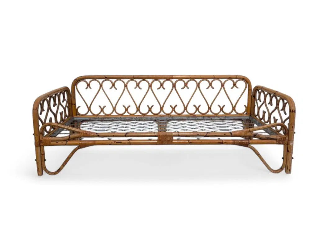 Divano in legno di bambù anni ’60