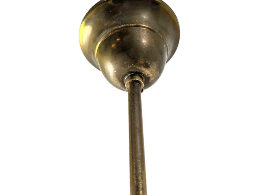 Lampada a sospensione in ottone e vetro opalino anni 60 - immagine 4