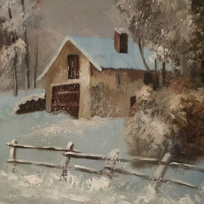 Victor Orlow, Inverno nella steppa, anni ’50, Olio su tela, con cornice - immagine 6