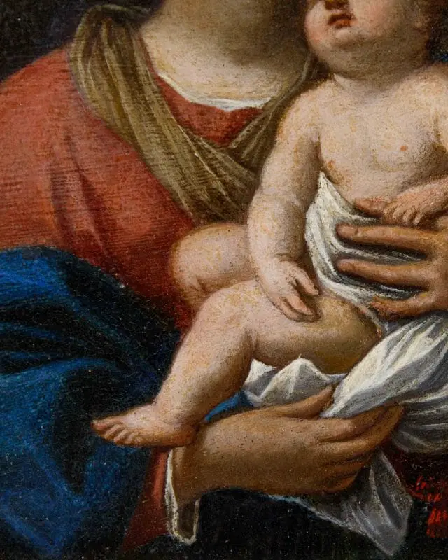 Scuola romana, XVII secolo, Madonna con Bambino - immagine 3