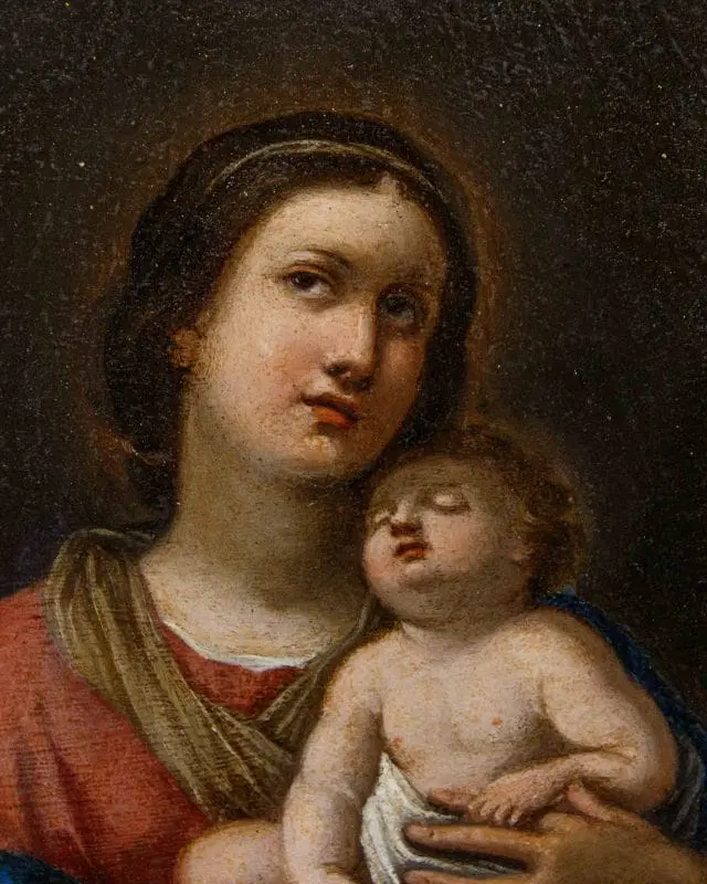 Scuola romana, XVII secolo, Madonna con Bambino - immagine 4