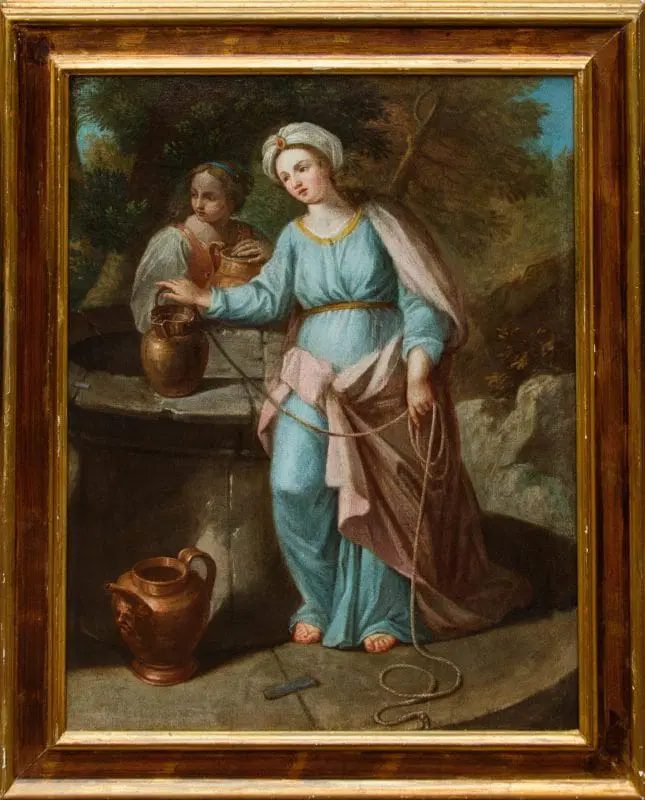 Scuola emiliana, XVII secolo, Rebecca al pozzo