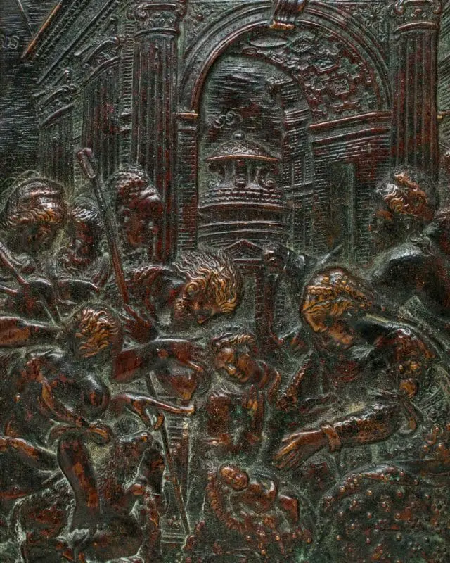 XVII secolo, Adorazione del bambino in rame - immagine 3