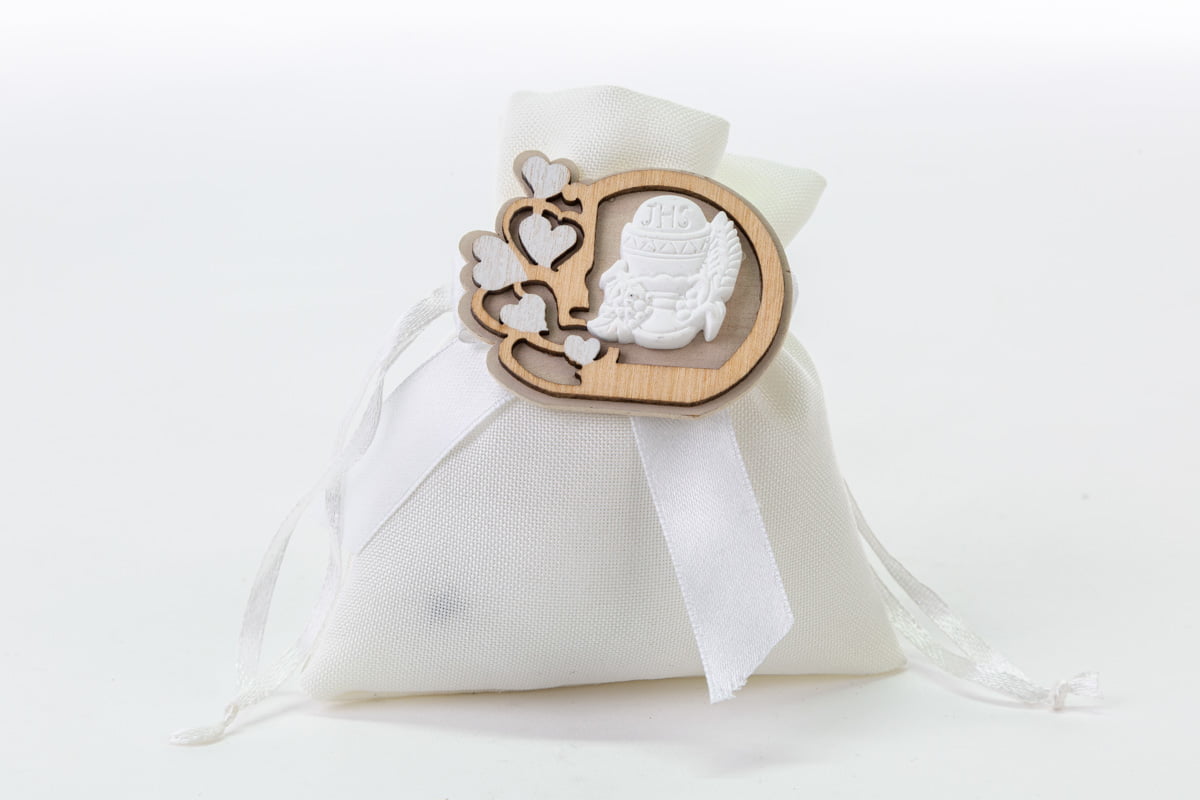 Sacchetto con applicazione calice comunione in legno