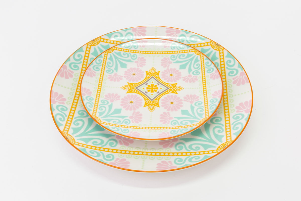 Set 18 pezzi piatti decoro linea Aloha - immagine 2