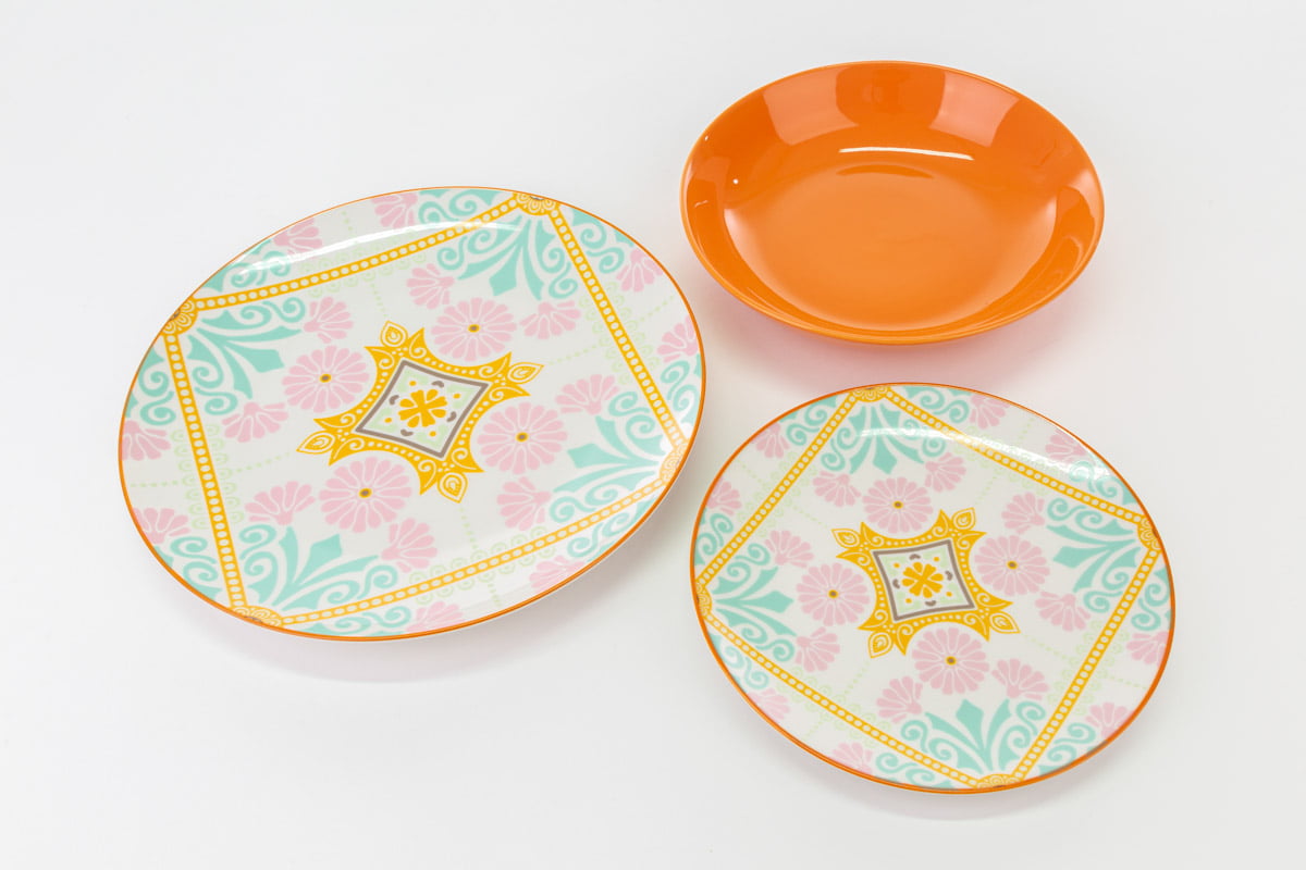 Set 18 pezzi piatti decoro linea Aloha - immagine 4