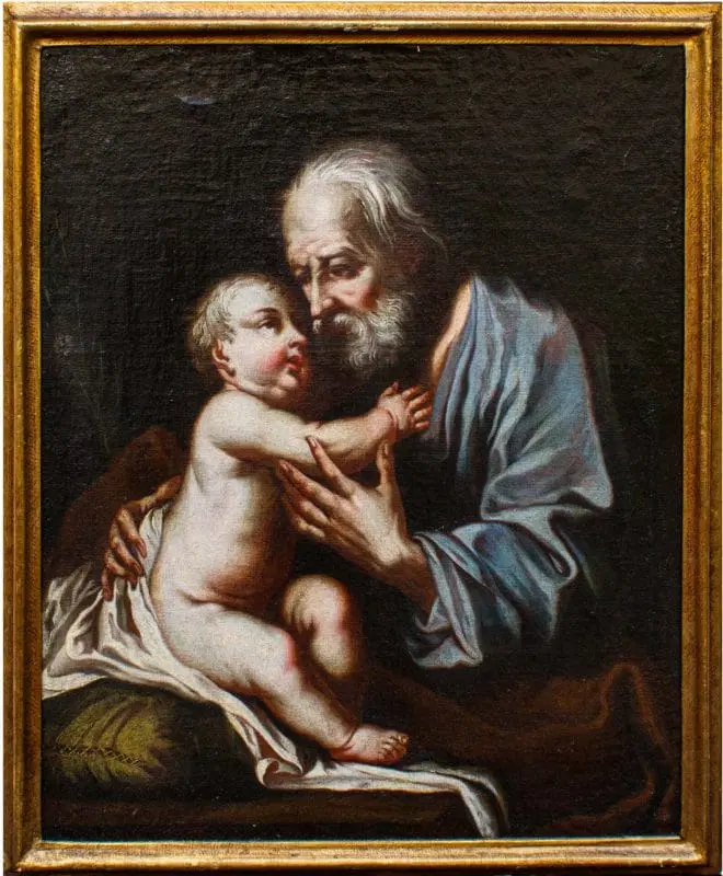 Seguace di Giuseppe Nogari (Venezia,1699 – 1763), San Giuseppe con il Bambino