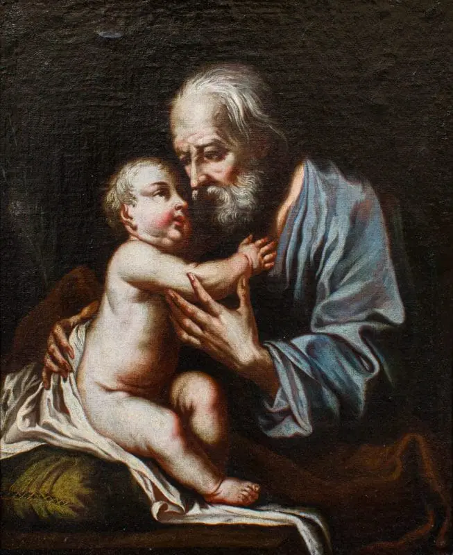 Seguace di Giuseppe Nogari (Venezia,1699 – 1763), San Giuseppe con il Bambino - immagine 2