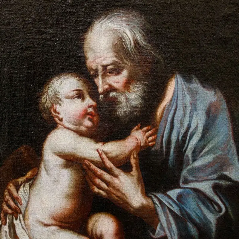 Seguace di Giuseppe Nogari (Venezia,1699 – 1763), San Giuseppe con il Bambino - immagine 3