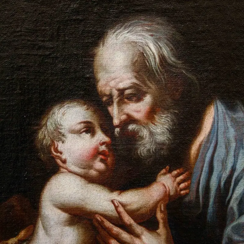 Seguace di Giuseppe Nogari (Venezia,1699 – 1763), San Giuseppe con il Bambino - immagine 4