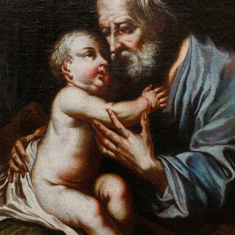 Seguace di Giuseppe Nogari (Venezia,1699 – 1763), San Giuseppe con il Bambino - immagine 5