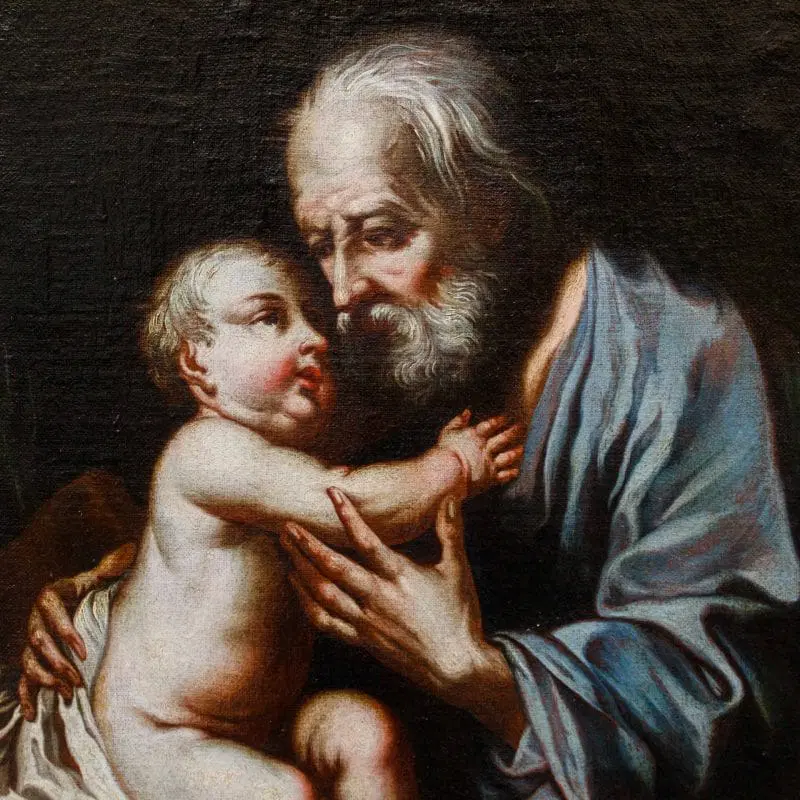 Seguace di Giuseppe Nogari (Venezia,1699 – 1763), San Giuseppe con il Bambino - immagine 8