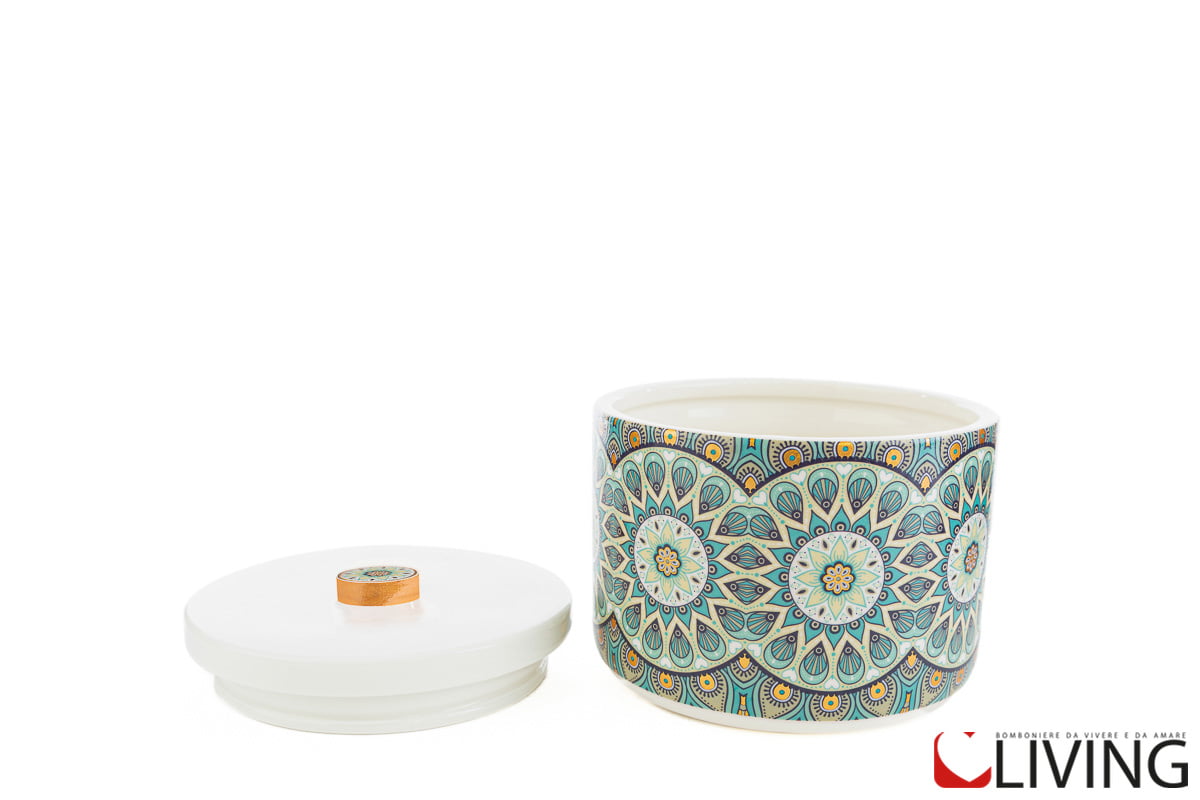 Scatola porcellana decoro linea cashmere - immagine 2