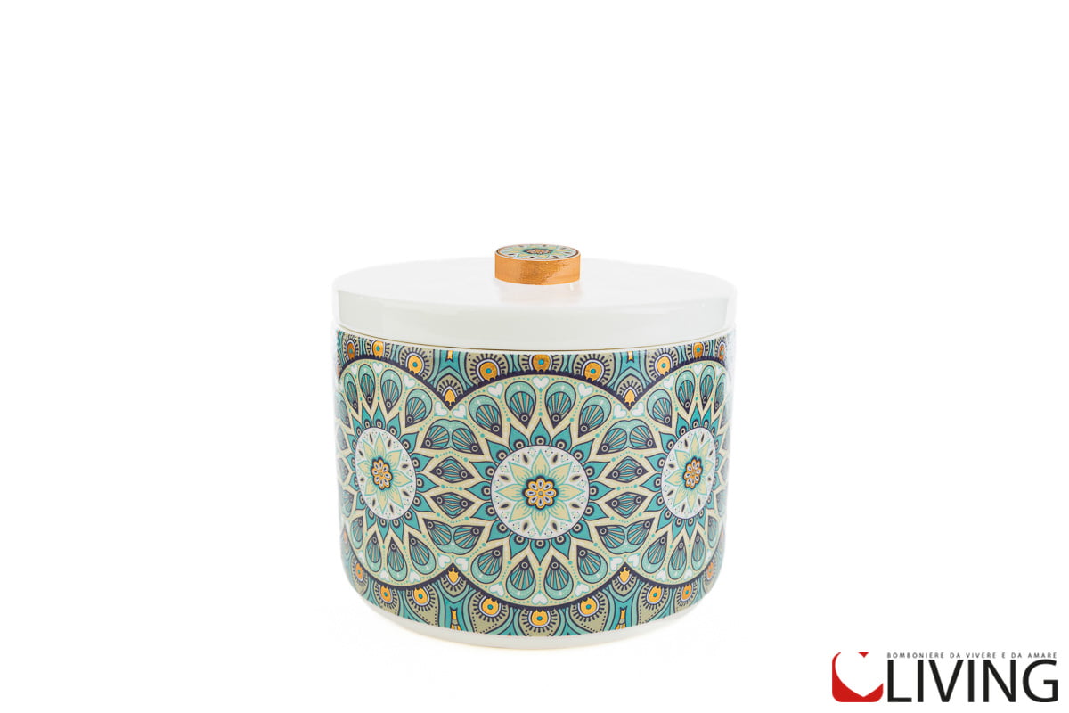 Scatola porcellana decoro linea cashmere